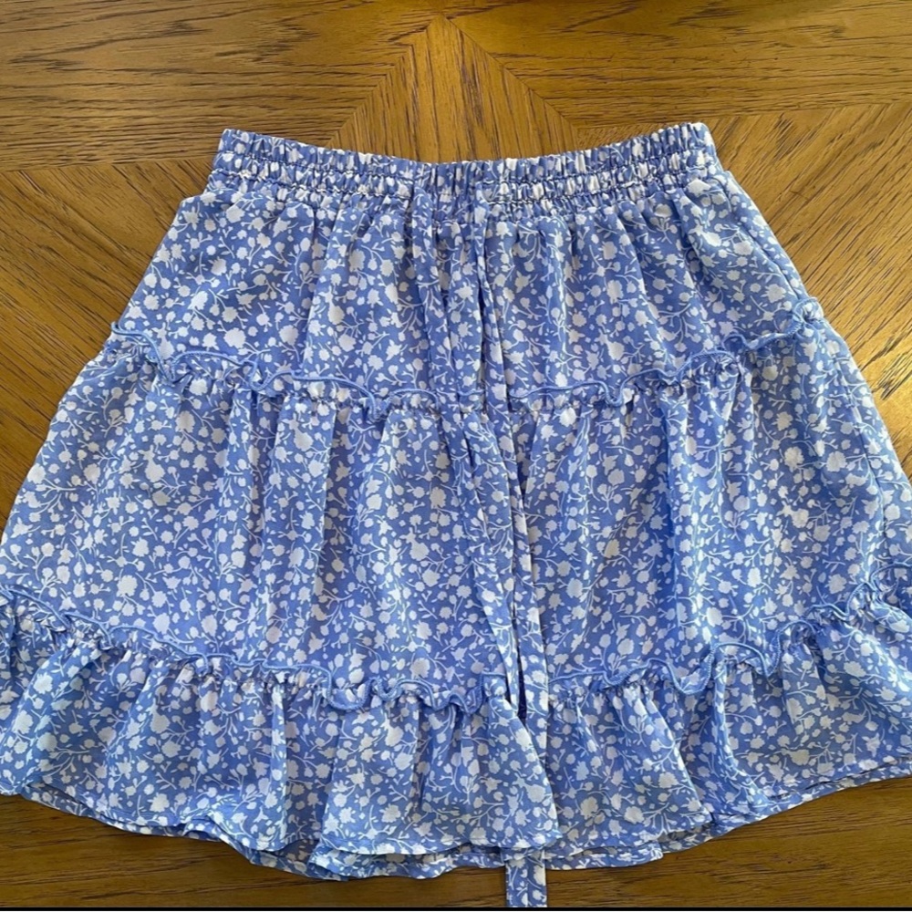 Sienna Sky Blue Bubble Mini Skirt
